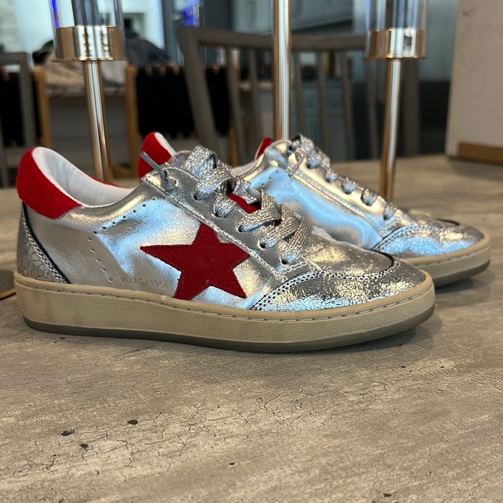 Vintage Havana Silver and Red Sneakers